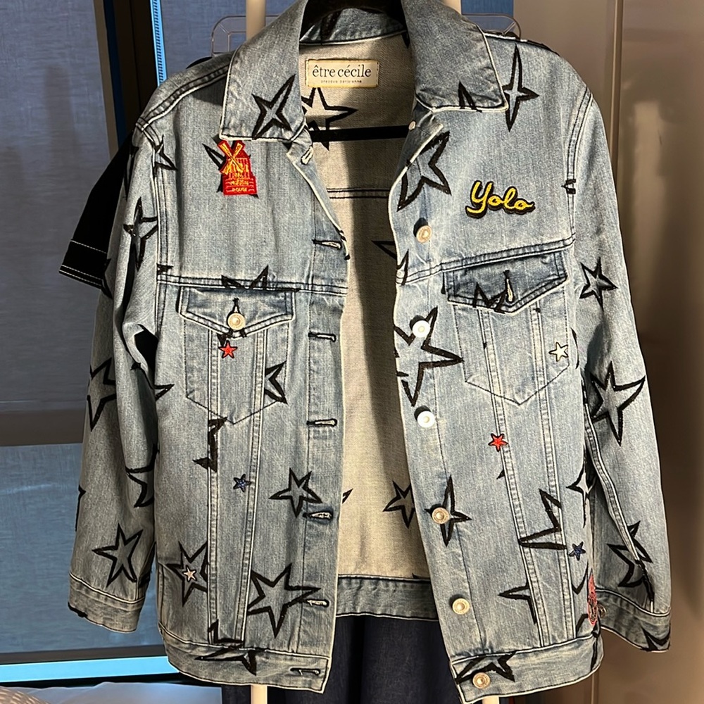 ETRE CECIL STAR DENIM JACKET XS customized